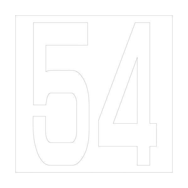 カッティングステッカー 数字54 文字高100mm 白 6300005765 1点