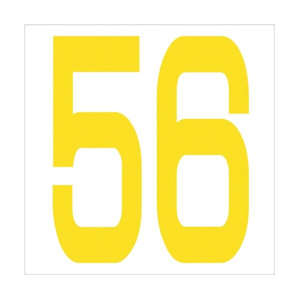 カッティングステッカー 数字56 文字高100mm 黄 6300006037 1点