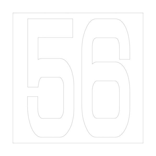 カッティングステッカー 数字56 文字高100mm 白 6300005767 1点