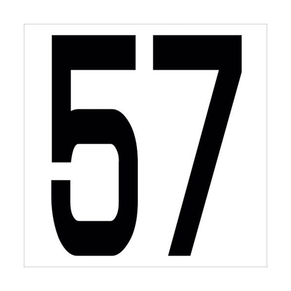 カッティングステッカー 数字57 文字高100mm 黒 6300005678 1点