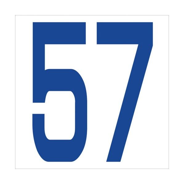 カッティングステッカー 数字57 文字高100mm 青 6300005948 1点