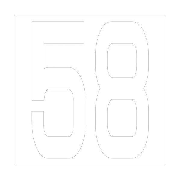 カッティングステッカー 数字58 文字高100mm 白 6300005769 1点