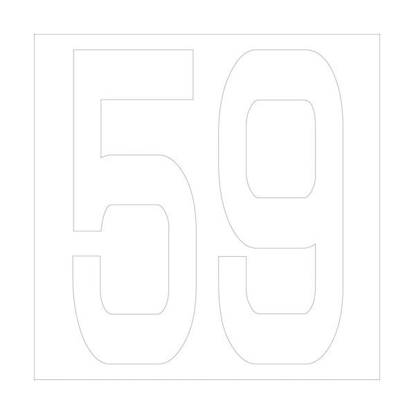 カッティングステッカー 数字59 文字高100mm 白 6300005770 1点