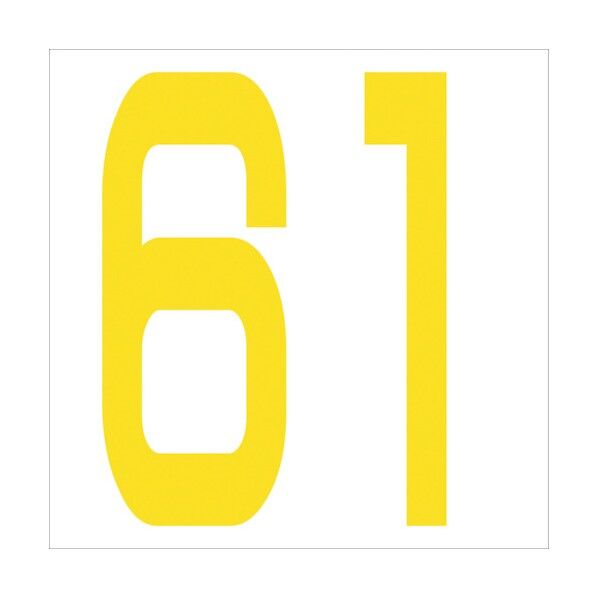 カッティングステッカー 数字61 文字高100mm 黄 6300006042 1点