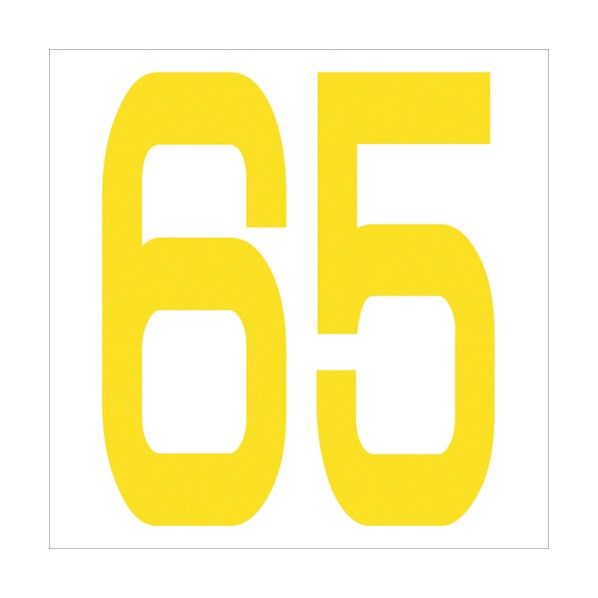 カッティングステッカー 数字65 文字高100mm 黄 6300006046 1点
