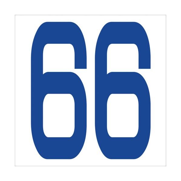 カッティングステッカー 数字66 文字高100mm 青 6300005957 1点