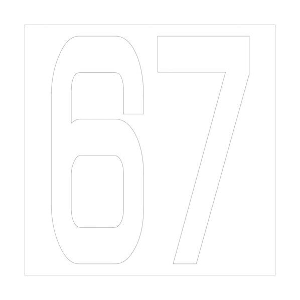 カッティングステッカー 数字67 文字高100mm 白 6300005778 1点