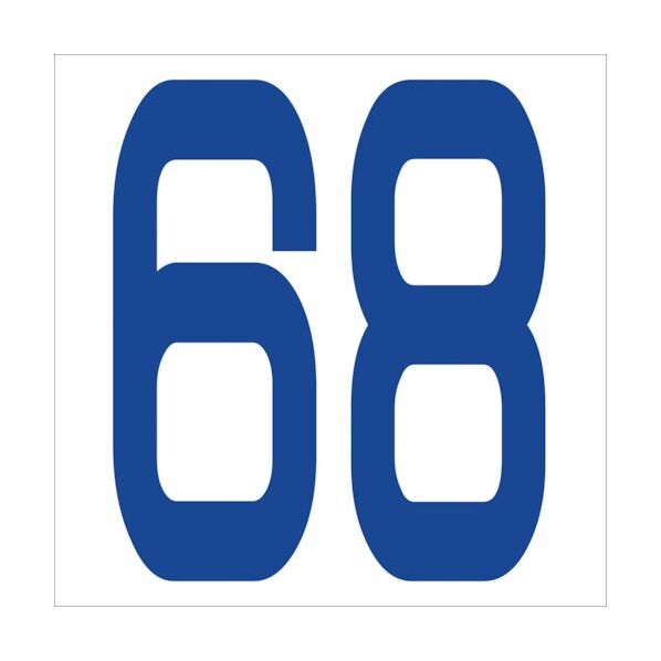 カッティングステッカー 数字68 文字高100mm 青 6300005959 1点