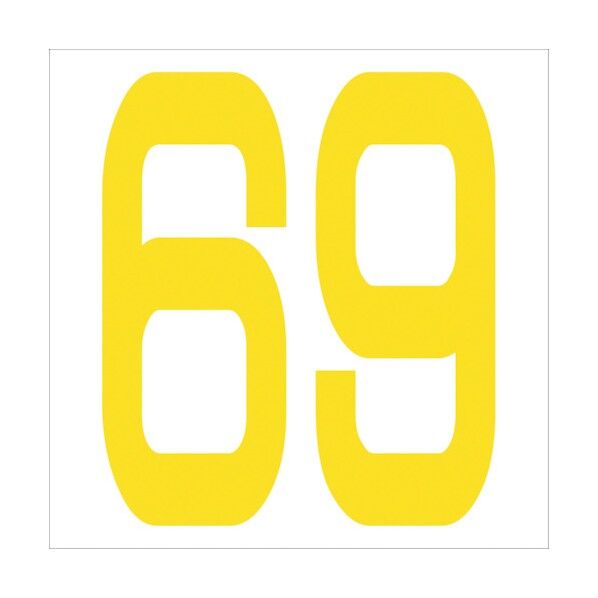 カッティングステッカー 数字69 文字高100mm 黄 6300006050 1点