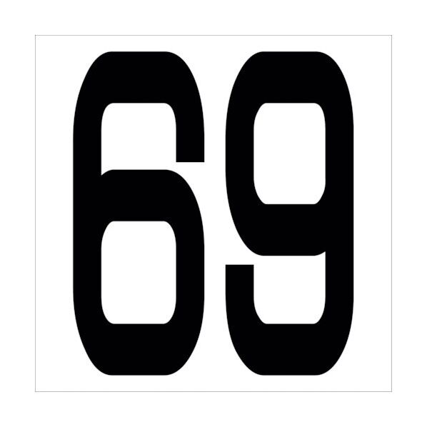 カッティングステッカー 数字69 文字高100mm 黒 6300005690 1点