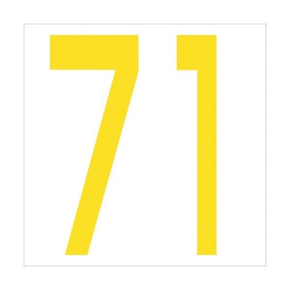 カッティングステッカー 数字71 文字高100mm 黄 6300006052 1点