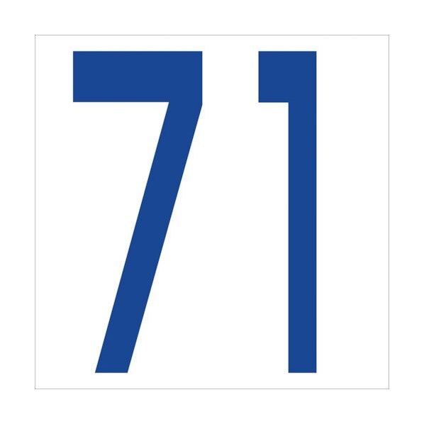 カッティングステッカー 数字71 文字高100mm 青 6300005962 1点