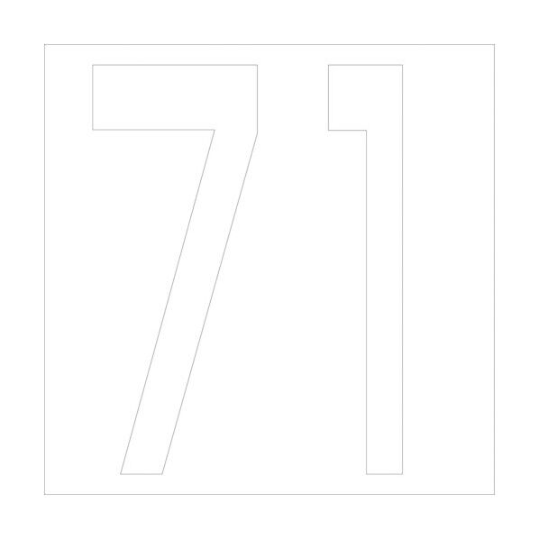 カッティングステッカー 数字71 文字高100mm 白 6300005782 1点