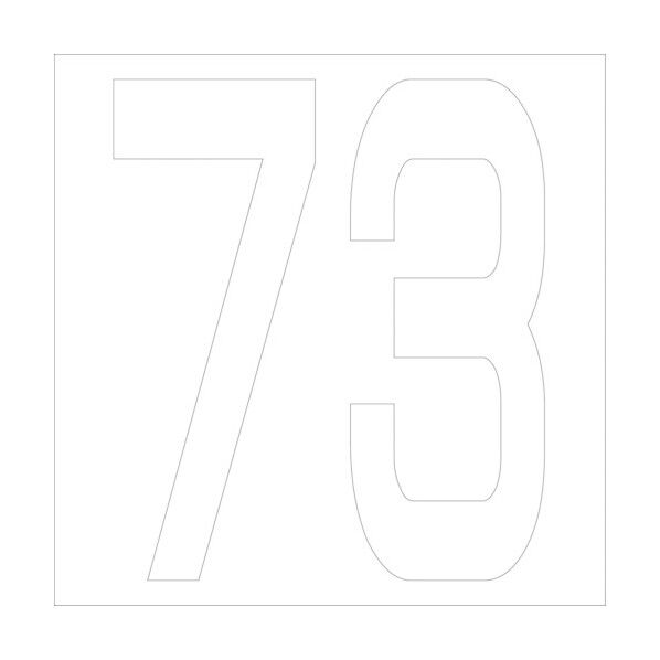 カッティングステッカー 数字73 文字高100mm 白 6300005784 1点