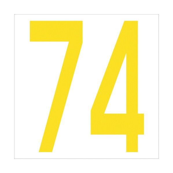 カッティングステッカー 数字74 文字高100mm 黄 6300006055 1点
