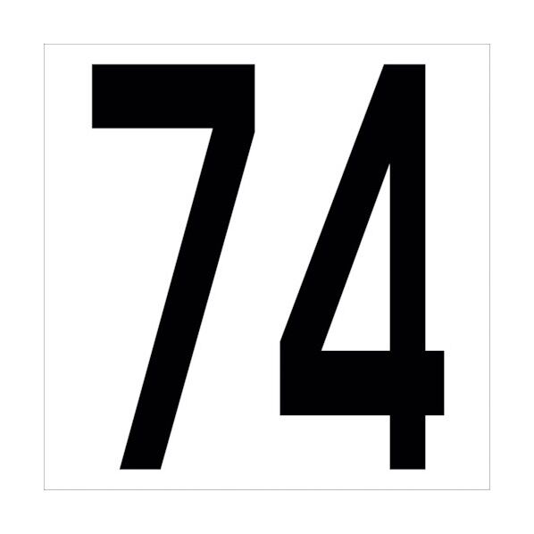 カッティングステッカー 数字74 文字高100mm 黒 6300005695 1点