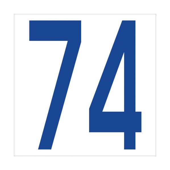 カッティングステッカー 数字74 文字高100mm 青 6300005965 1点