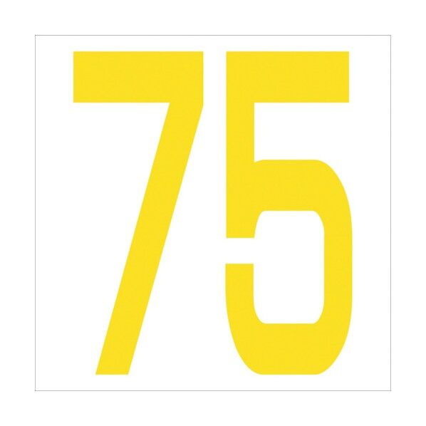 カッティングステッカー 数字75 文字高100mm 黄 6300006056 1点