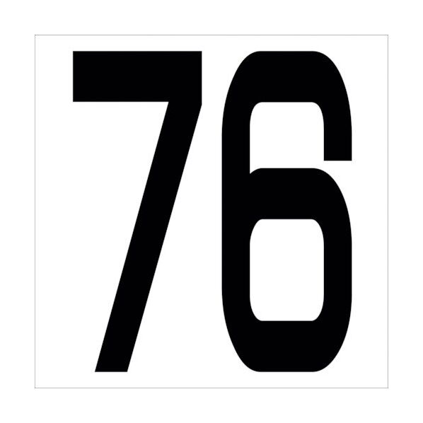 カッティングステッカー 数字76 文字高100mm 黒 6300005697 1点