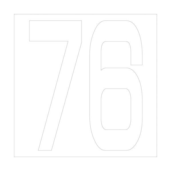 カッティングステッカー 数字76 文字高100mm 白 6300005787 1点