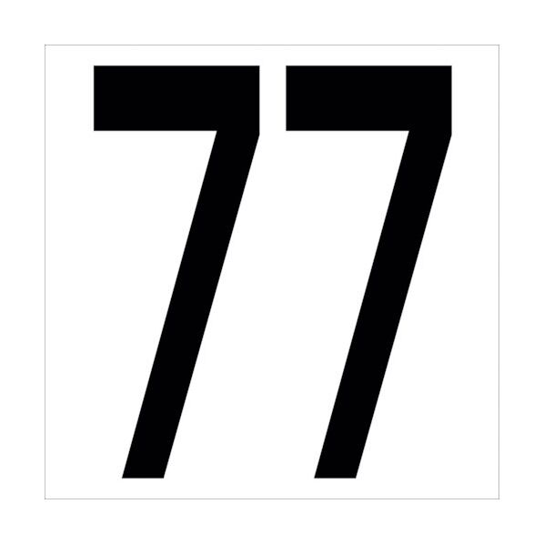 カッティングステッカー 数字77 文字高100mm 黒 6300005698 1点