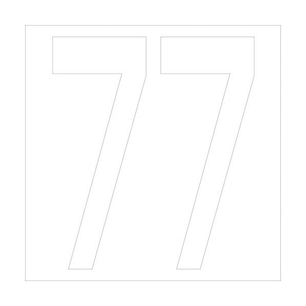 カッティングステッカー 数字77 文字高100mm 白 6300005788 1点