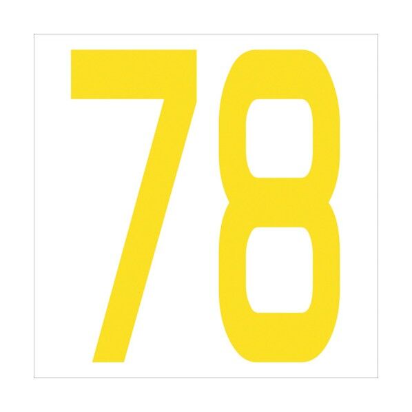 カッティングステッカー 数字78 文字高100mm 黄 6300006059 1点