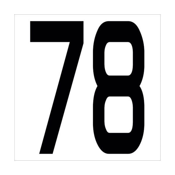 カッティングステッカー 数字78 文字高100mm 黒 6300005699 1点