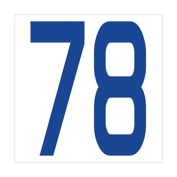 カッティングステッカー 数字78 文字高100mm 青 6300005969 1点