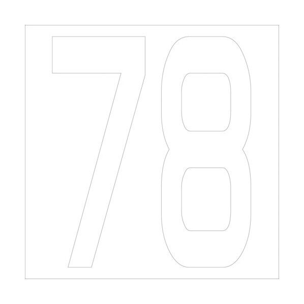 カッティングステッカー 数字78 文字高100mm 白 6300005789 1点