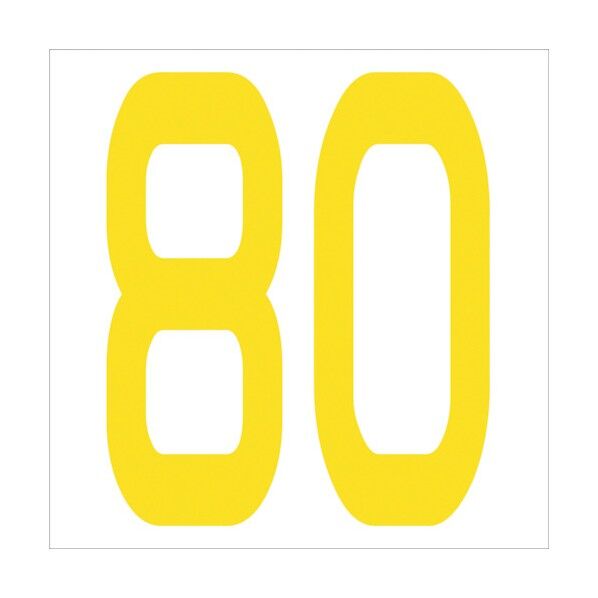 カッティングステッカー 数字80 文字高100mm 黄 6300006061 1点
