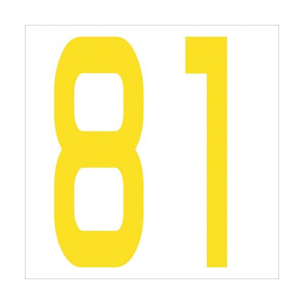 カッティングステッカー 数字81 文字高100mm 黄 6300006062 1点