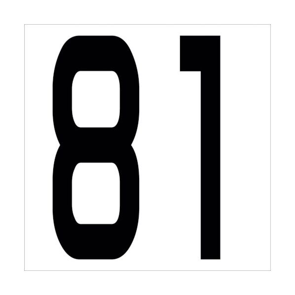 カッティングステッカー 数字81 文字高100mm 黒 6300005702 1点