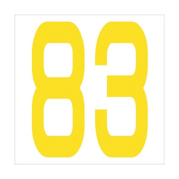 カッティングステッカー 数字83 文字高100mm 黄 6300006064 1点