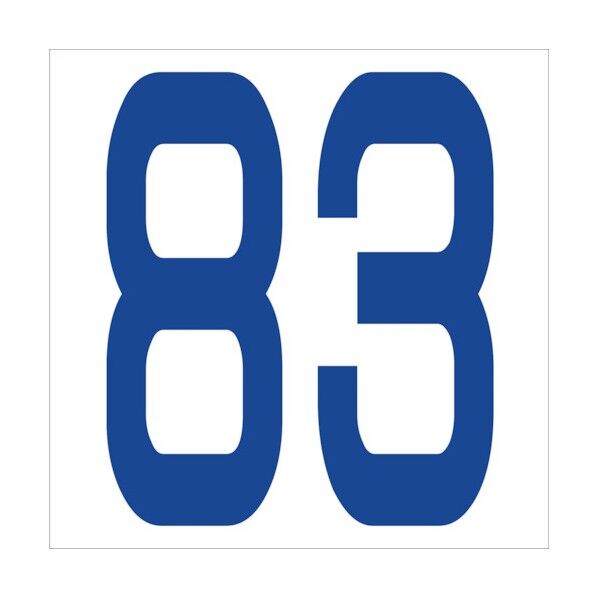 カッティングステッカー 数字83 文字高100mm 青 6300005974 1点