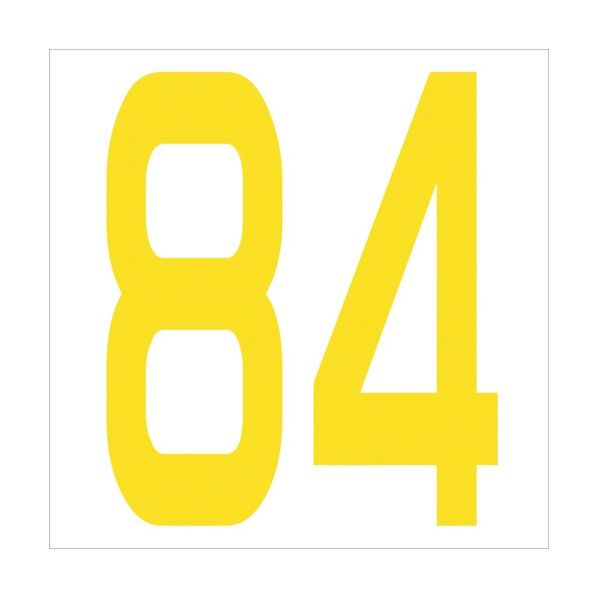 カッティングステッカー 数字84 文字高100mm 黄 6300006065 1点