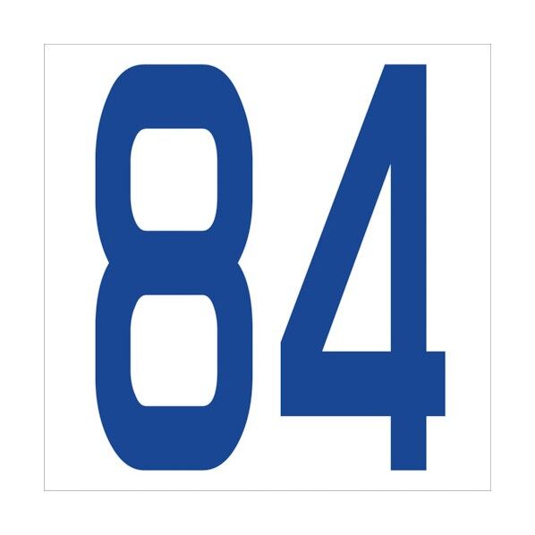 カッティングステッカー 数字84 文字高100mm 青 6300005975 1点