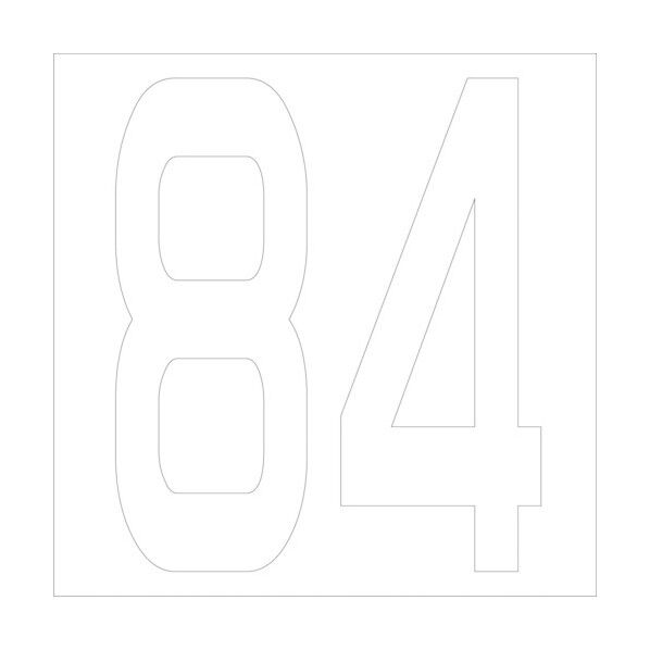 カッティングステッカー 数字84 文字高100mm 白 6300005795 1点