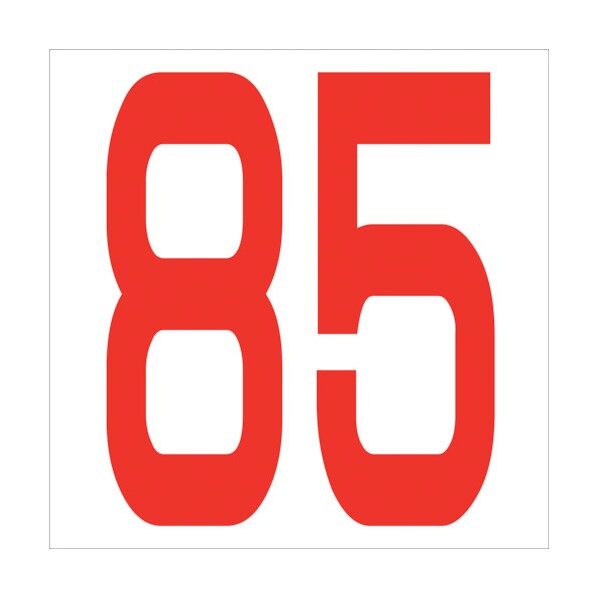 カッティングステッカー 数字85 文字高100mm 赤 6300005886 1点