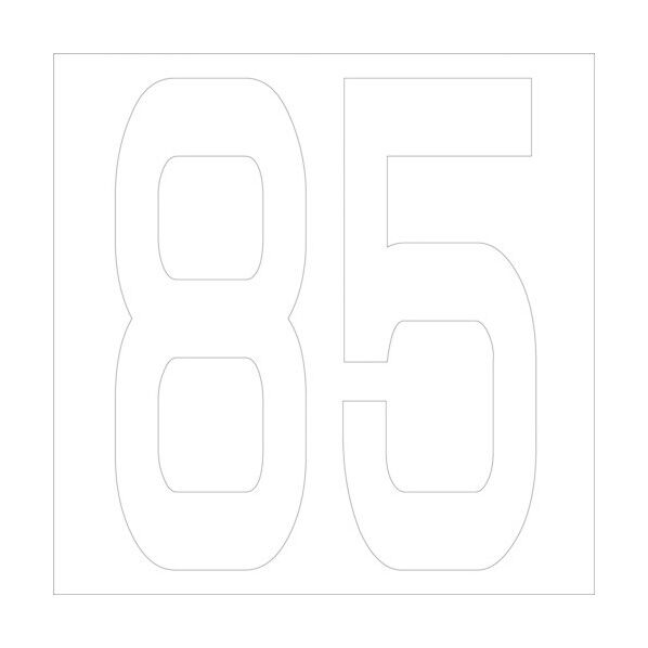 カッティングステッカー 数字85 文字高100mm 白 6300005796 1点