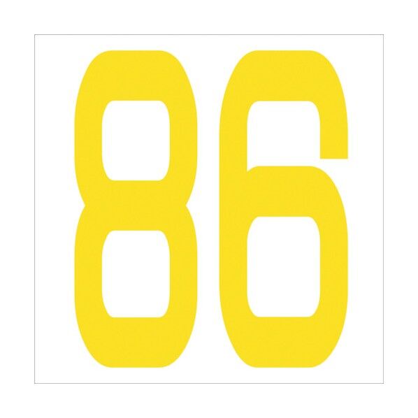 カッティングステッカー 数字86 文字高100mm 黄 6300006067 1点