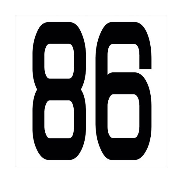 カッティングステッカー 数字86 文字高100mm 黒 6300005707 1点