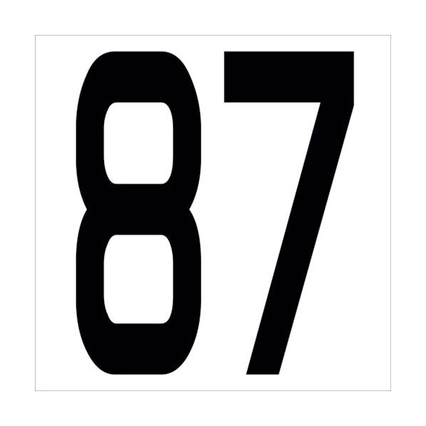 カッティングステッカー 数字87 文字高100mm 黒 6300005708 1点