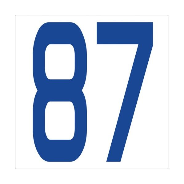 カッティングステッカー 数字87 文字高100mm 青 6300005978 1点