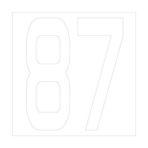 カッティングステッカー 数字87 文字高100mm 白 6300005798 1点