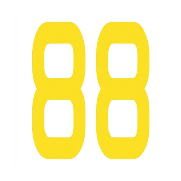 カッティングステッカー 数字88 文字高100mm 黄 6300006069 1点