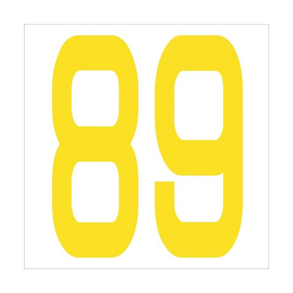 カッティングステッカー 数字89 文字高100mm 黄 6300006070 1点