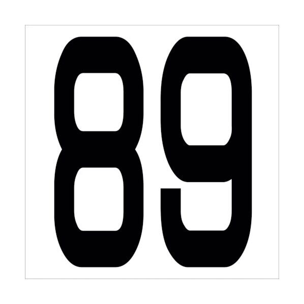 カッティングステッカー 数字89 文字高100mm 黒 6300005710 1点