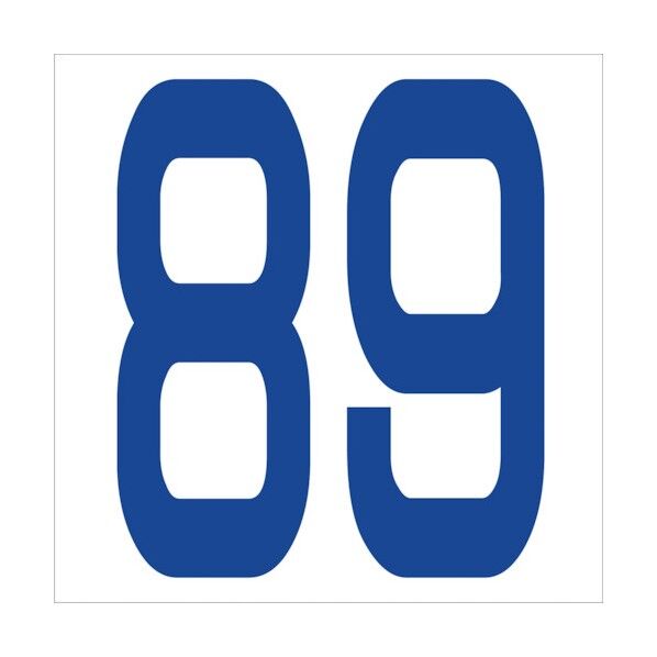 カッティングステッカー 数字89 文字高100mm 青 6300005980 1点