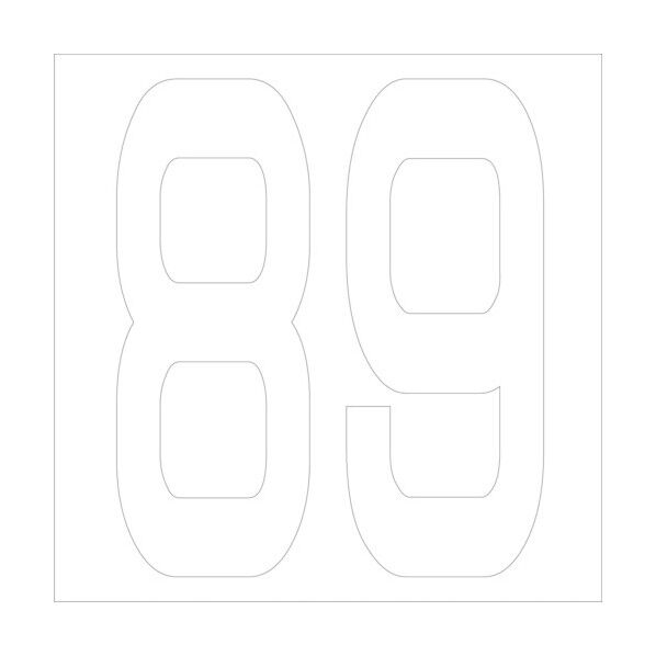カッティングステッカー 数字89 文字高100mm 白 6300005800 1点
